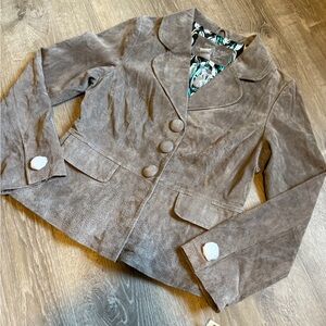 Live a Little Brown Corduroy Blazer Tailored Fit Notched Lapels/ Size M